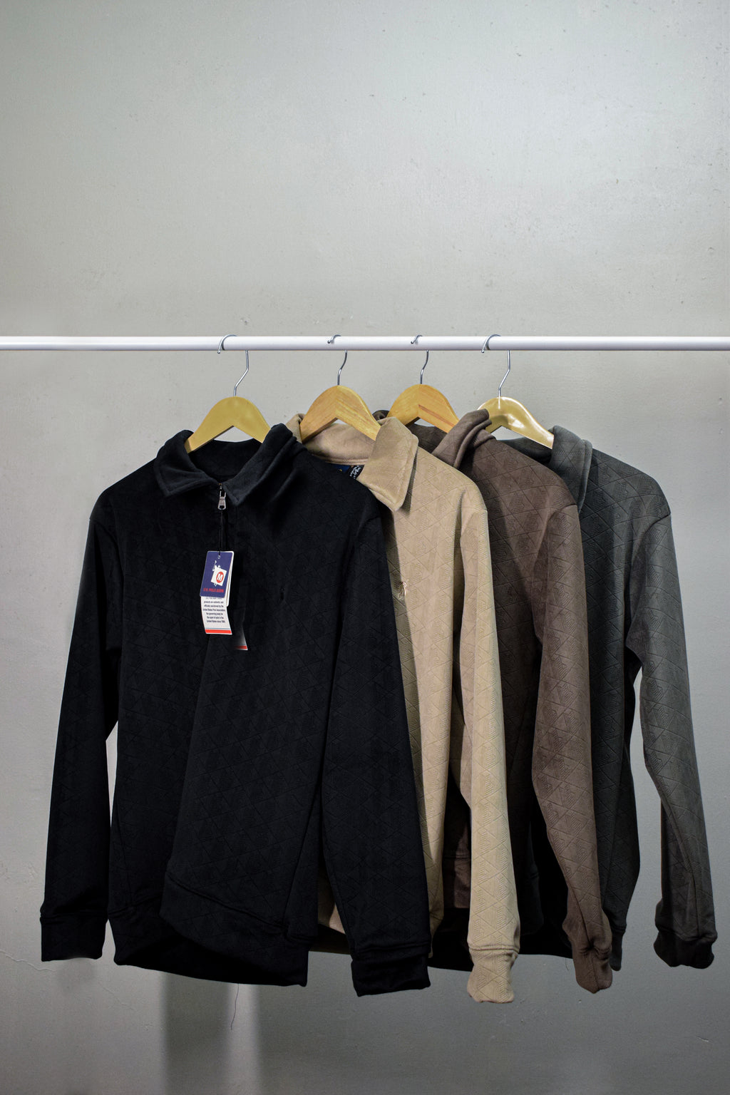 Men’s Premium Textured Half-Zip-Collar Casual Sweatshirt