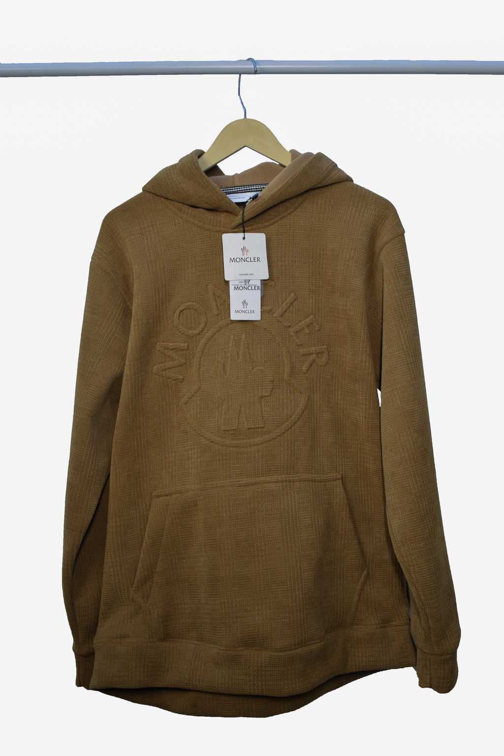 Men's Branded Textured Oversized Waffle-Knit Hoodie