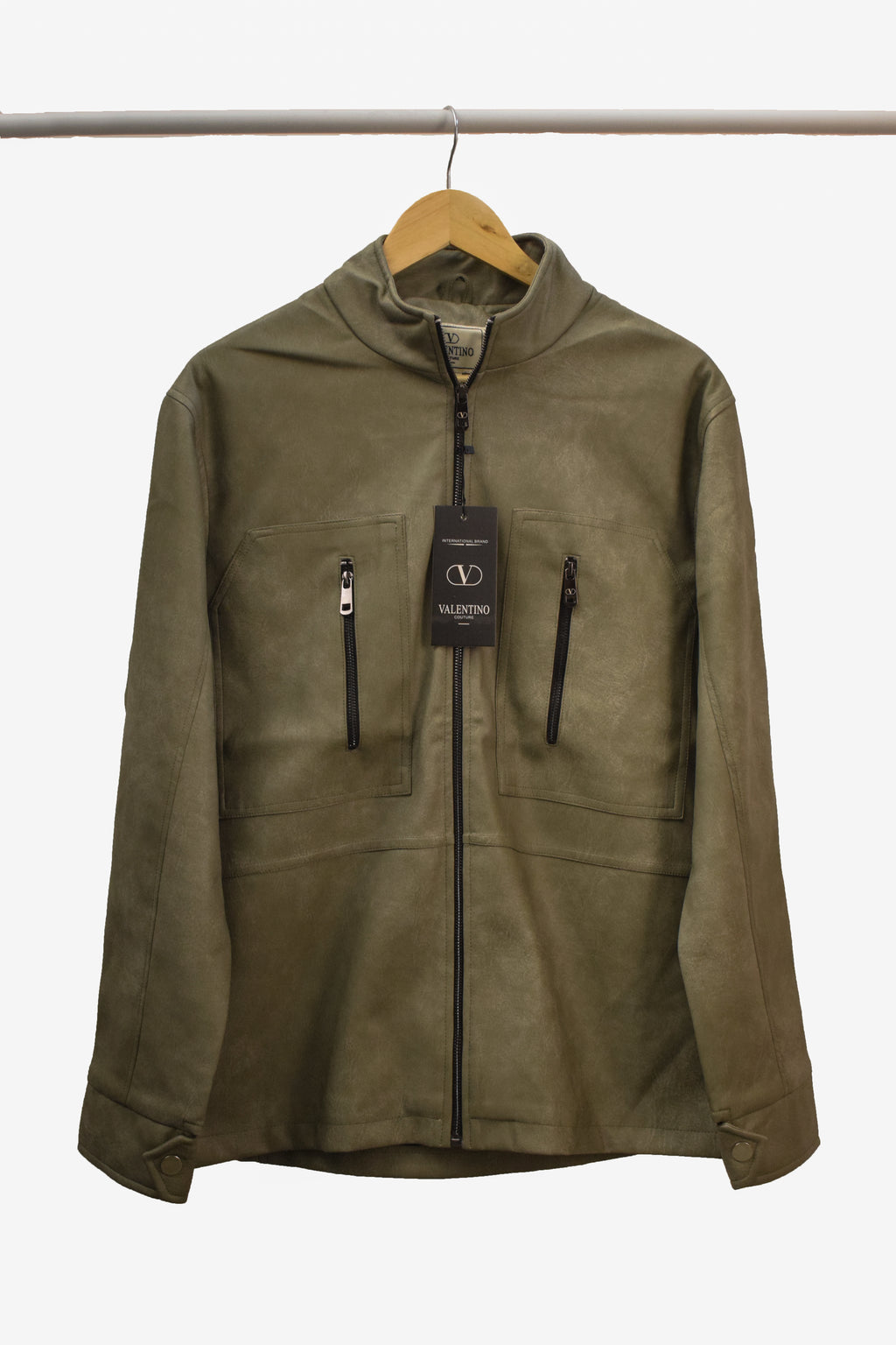 Men's Zip-Pocket Slim-Fit Utility Suede Look Jacket