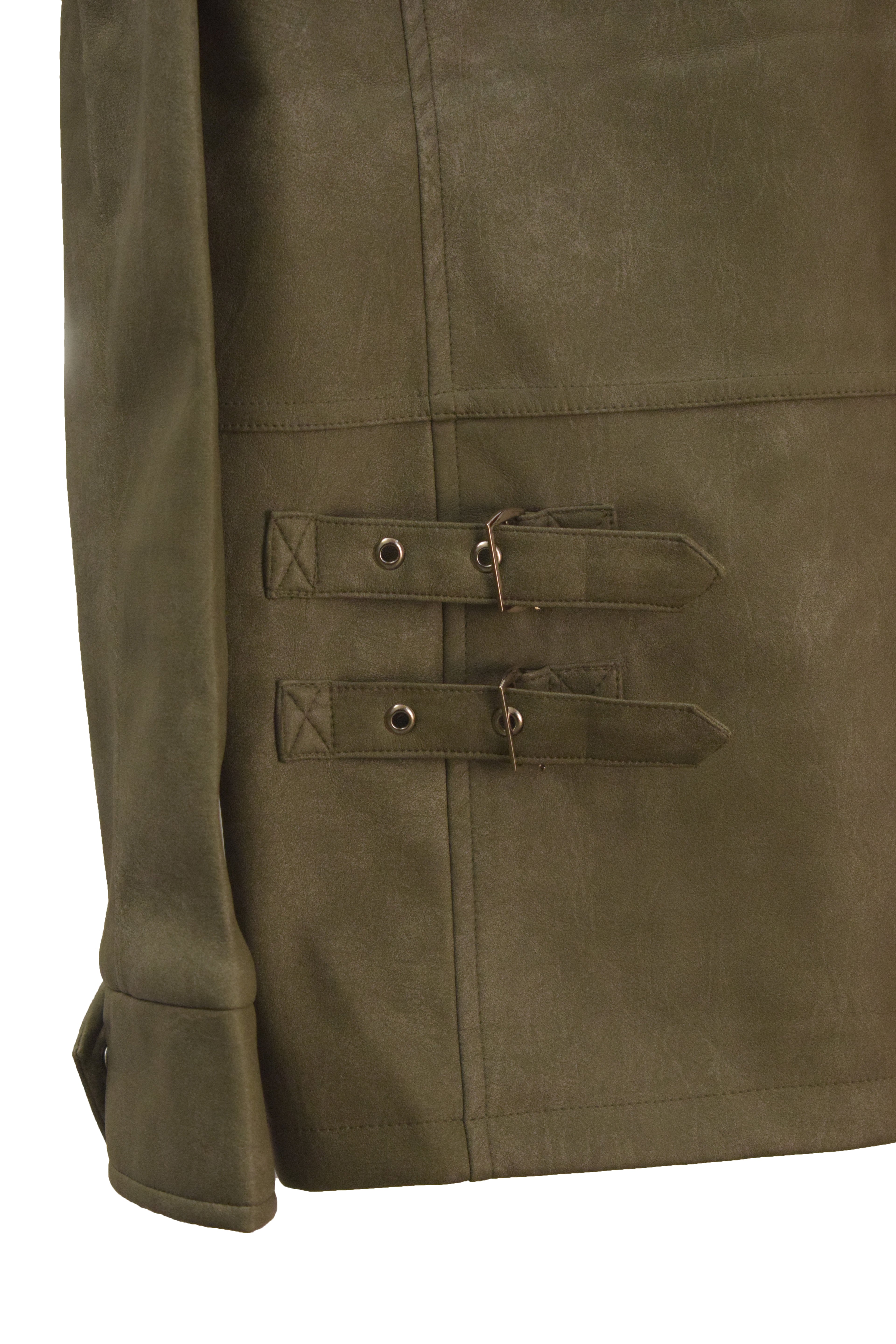 Men's Zip-Pocket Slim-Fit Utility Suede Look Jacket