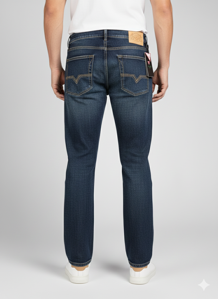 Men’s Mid-Wash Straight Fit Denim Jeans