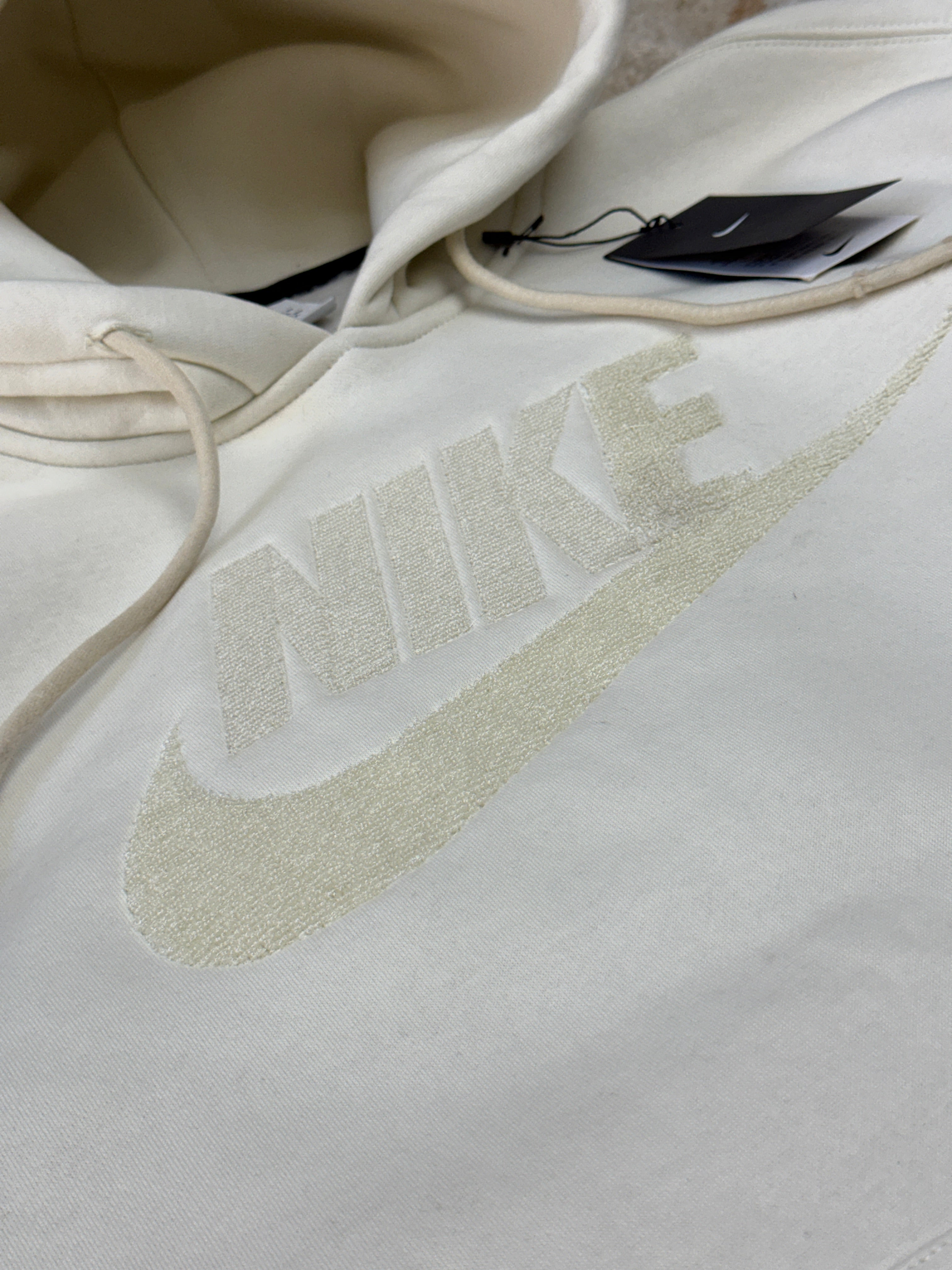 Men's Premium White Pullover Hoodie with Raised Logo