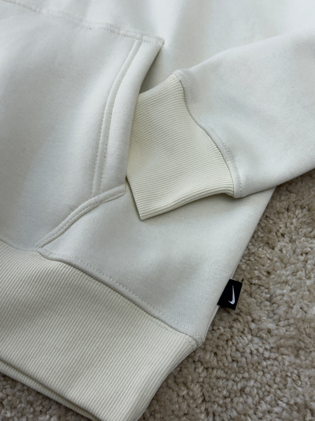 Men's Premium White Pullover Hoodie with Raised Logo